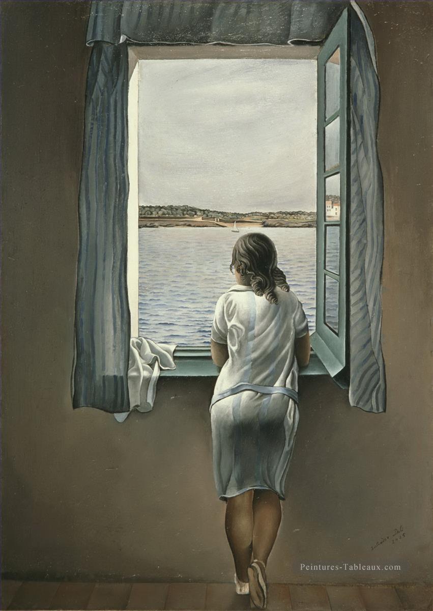 フィゲラス サルバドール ダリの窓辺の女性油絵